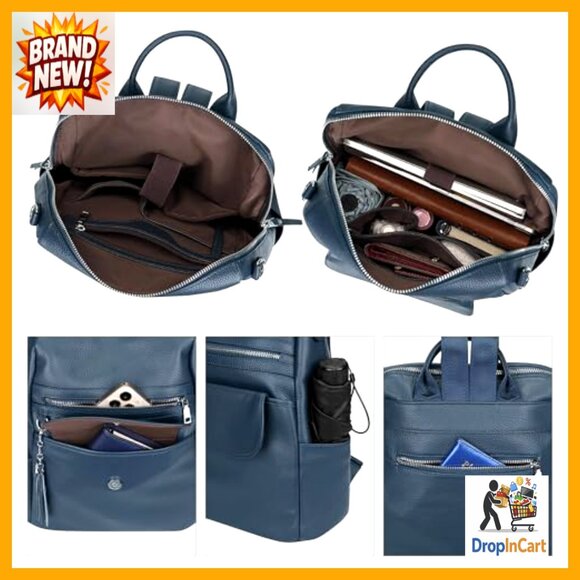 Genuine Leather Convertible Backpack Purse Large Shoulder Bag Tassel Detachable main image 2